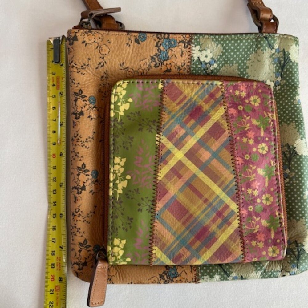 FOSSIL | Patchwork Leather Crossbody Shoulder Bag - Vintage - Picture 7 of 9